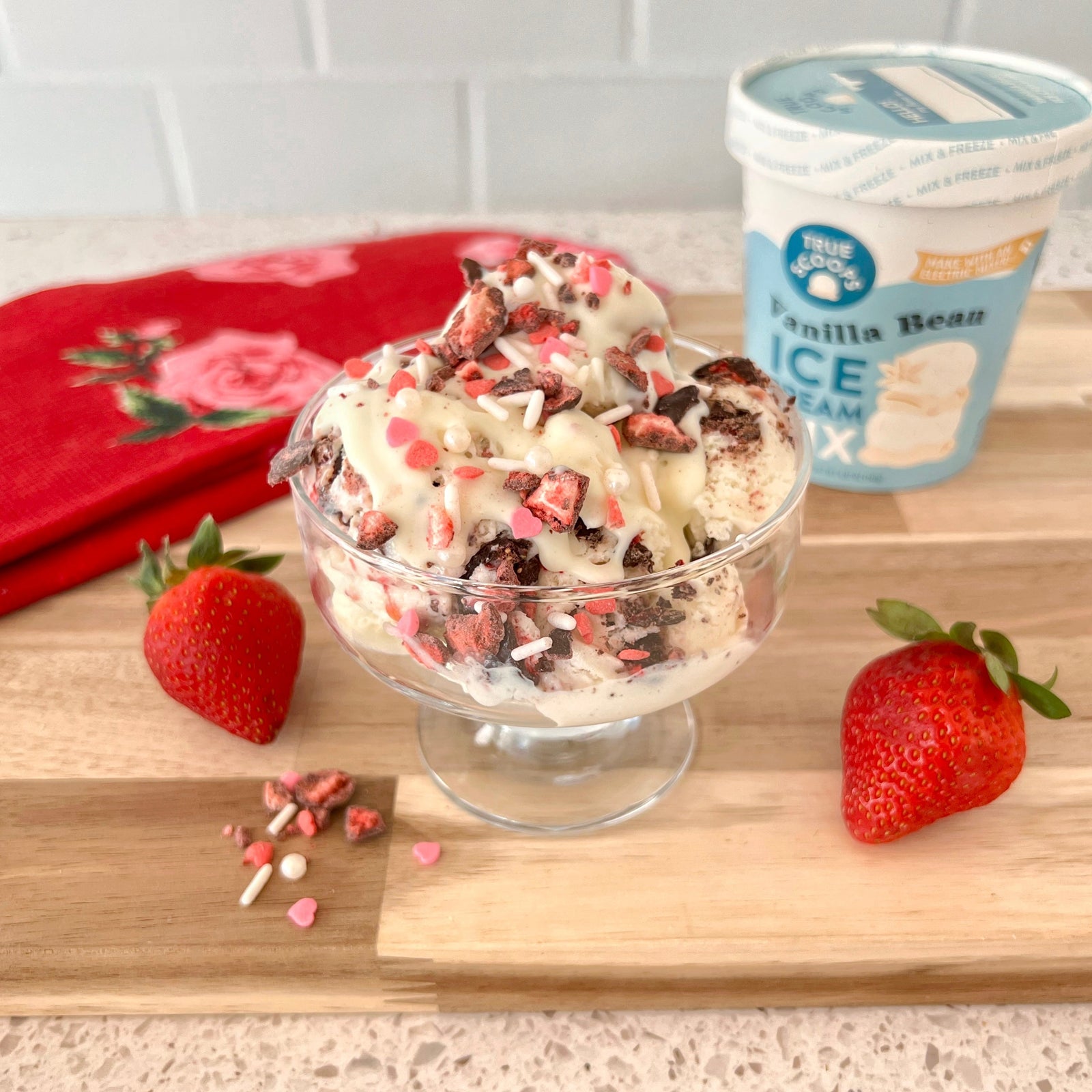 Chocolate Covered Strawberry Sundae