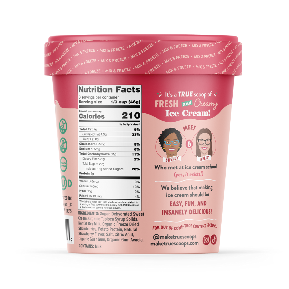 Strawberry Ice Cream Mix - True Scoops