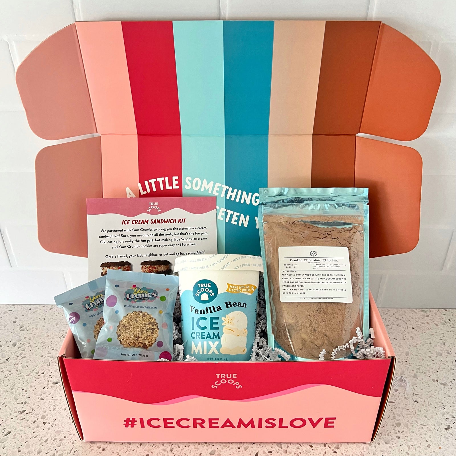 True Scoops homemade ice cream sandwich kit contents