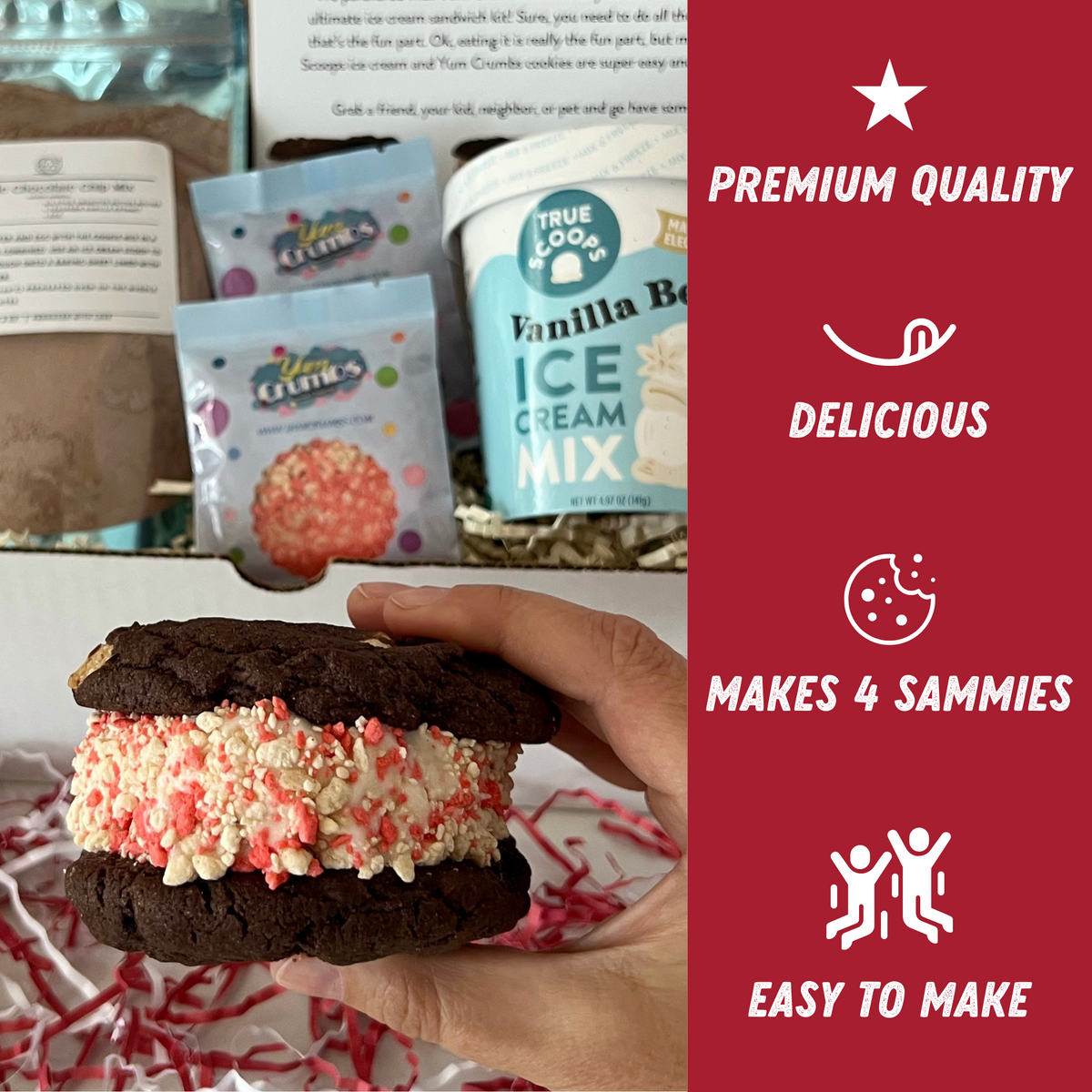 True Scoops homemade ice cream sandwich 